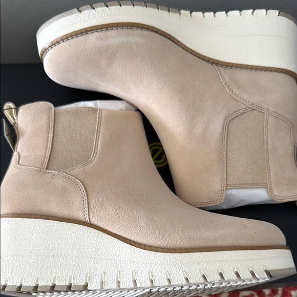Cole Haan ZEROGRAND Waterproof Tan Ankle Suede Wedge Boots - Picture 1 of 6